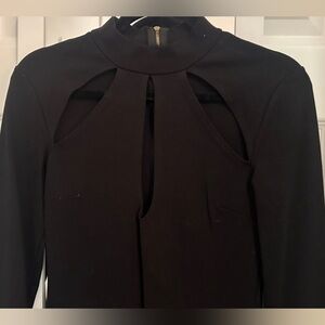 Charlotte Russe Black Long Sleeve Cut-Out Dress
